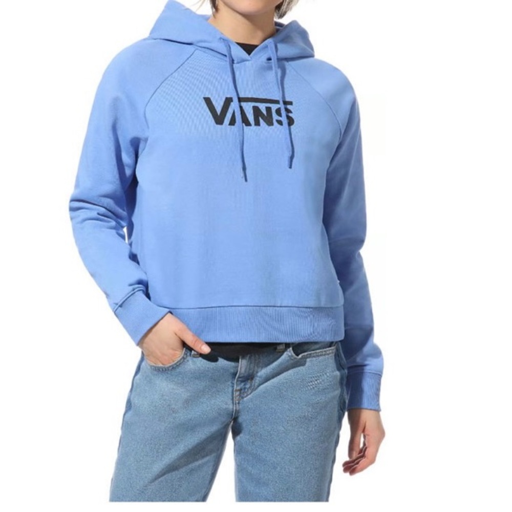 Vans Hoodie| Boxy cut cropped vans hoodie Size XS Ultramarine Blue